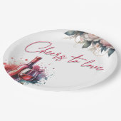 Assiette de fête de mariage 'Cheers To Love' (Angle)