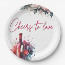 Assiette de fête de mariage 'Cheers To Love'