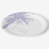 Assiette de fête de mariage de plage violet pâle p (Angle)
