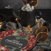 Assiette de fête de Noël de chat noir gothique vic