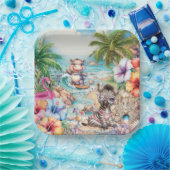 Assiette de fête de plage pour bébé animaux (Fête)