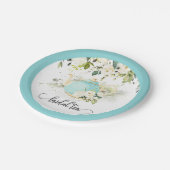 Assiette de fête de thé de mariage - Bleu WC (Angle)