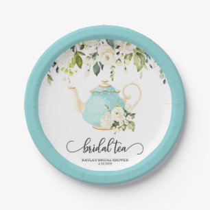 Assiette de fête de thé de mariage - Bleue SUR M