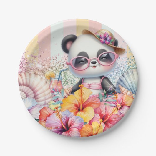 Assiette de fête en cartoon de panda (Devant)