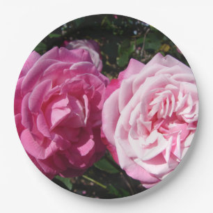 Assiette de fête en papier à motif de rose vintage