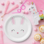 assiette de fête en papier rose BUNNY ANNIVERSAIRE (Fête)