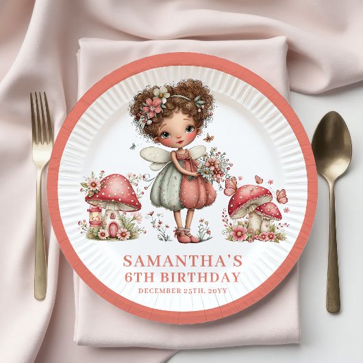Assiette de fête Fée Caprice 4ème Anniversaire Fle