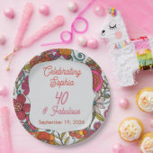 Assiette de fête florale 40e anniversaire (Fête)