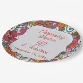 Assiette de fête florale 40e anniversaire (Angle)