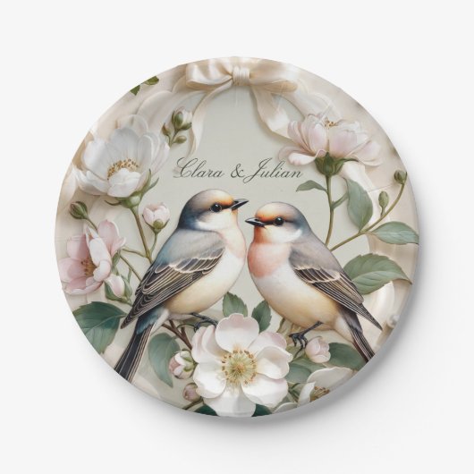 Assiette de fête florale LoveBird (Devant)