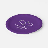 Assiette de fête personnalisée avec cœurs entrelac (Angle)