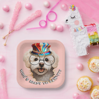 Assiette de fête pour Maltais | Fête rose pour chi