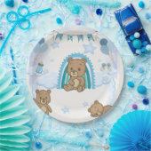 Assiette de fête prénatale Ourson Bleu (Fête)