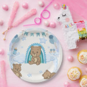Assiette de fête prénatale Ourson Bleu (Fête)