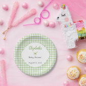 Assiette de fête prénatale Papillon et Gingham Ver (Fête)