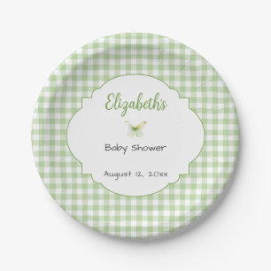 Assiette de fête prénatale Papillon et Gingham Ver