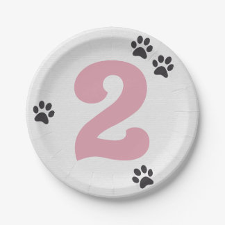 Assiette de fête Rose Deux Laissez les chiens sort