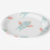 Assiette de fête verte menthe de monstre peu migno (Angle)