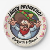 Assiette de Fournitures de Fête Buen Provecho Pers (Devant)