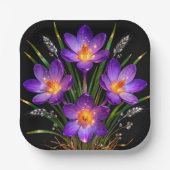Assiette de mariage Crocus Violet (Recto)