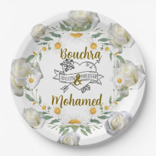 Assiette de mariage florale
