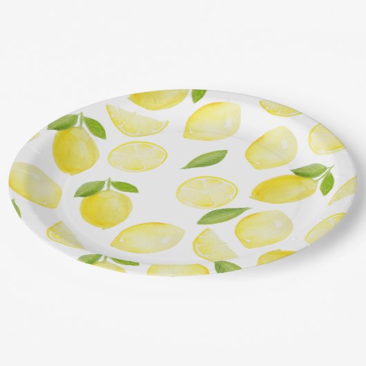 Assiette de Motif de citron jaune (Angle)