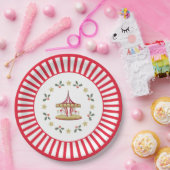 Assiette de Noël manège Rouge et Blanc (Fête)
