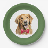 Assiette de Noël Retriever doré animal de compagni (Devant)
