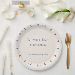 Assiette de Seder de Pâque personnalisée avec nom