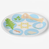 Assiette de Seder pour enfants - Bleue (Angle)