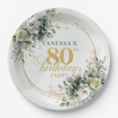 Assiette de style boho pour 80e anniversaire avec (Devant)