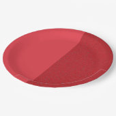 Assiette d'événement Rouge Tomate Two-Tone – Perso (Angle)