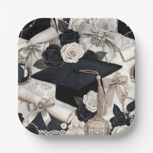Assiette élégante de fête de remise de diplômes no