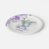 Assiette éléphante pour Baby shower, Anniversaire, (Angle)