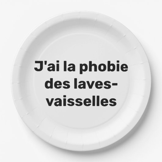 Assiette en carton anti lave-vaisselle (Devant)