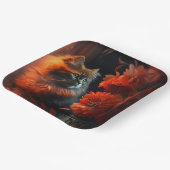 Assiette en carton chat fleur (Angulaire)