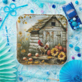 Assiette en carton Ferme Sunny Side (Fête)