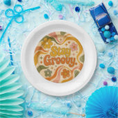Assiette en carton groovy Stat (Fête)