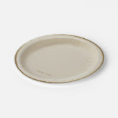 Assiette en carton ivoire dorée (Angle)