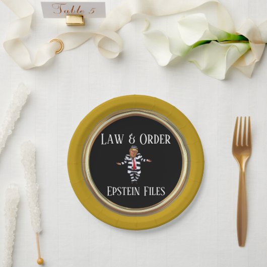 Assiette en carton Law & Order (Mariage)