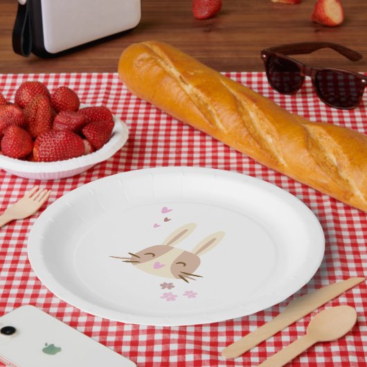 Assiette en carton petit lapin (Pique-nique)