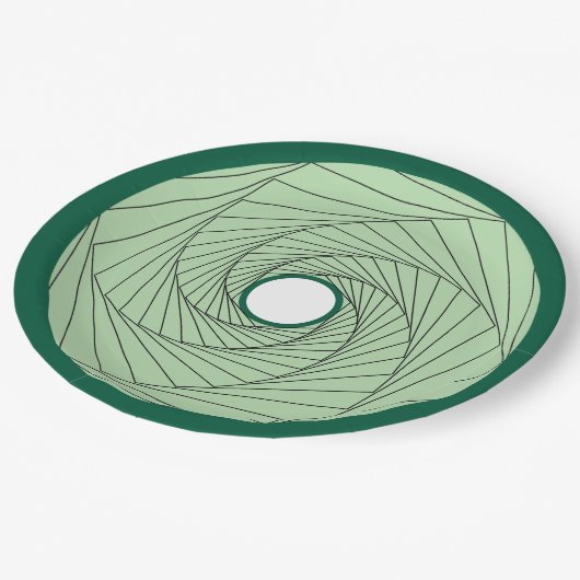 Assiette en carton - Spirale d'illusion d'optique (Angle)