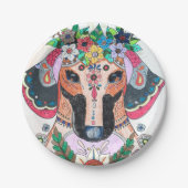 Assiette en carton teckel (Devant)