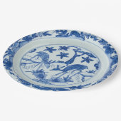 Assiette en faux porcelaine de Chine bleue et blan (Angle)