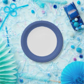 Assiette en papier à bordure bleue classique – Per (Fête)