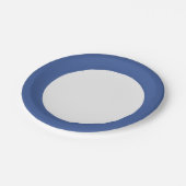 Assiette en papier à bordure bleue classique – Per (Angle)