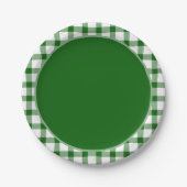 Assiette en papier à carreaux verts (Devant)