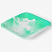 Assiette en papier à impression de fleurs vert mou (Angulaire)