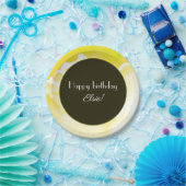 Assiette en papier à impression florale jaune (Fête)