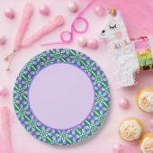 Assiette en papier à impression pastel lumineuse (Fête)